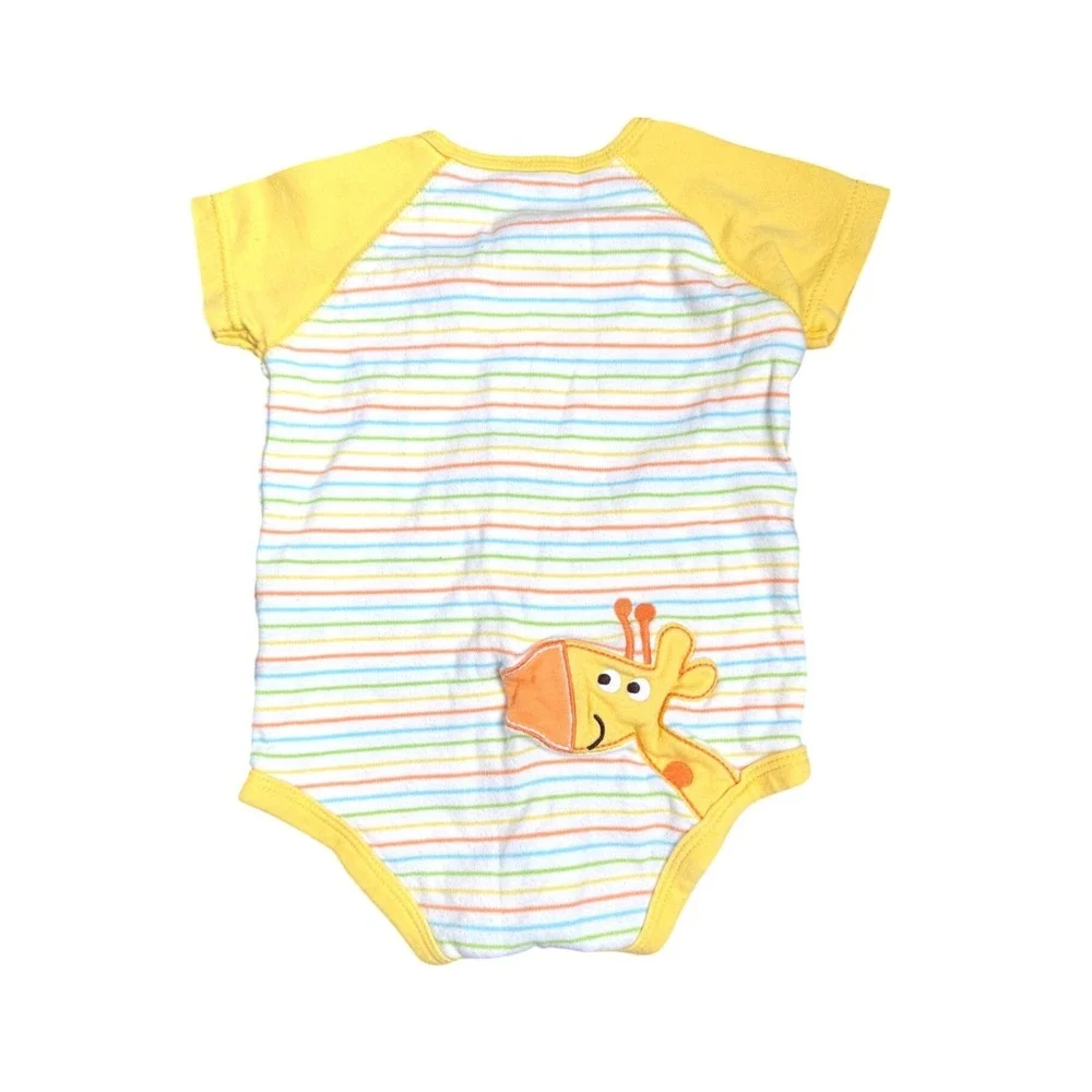 Carter's embroidered Giraffe Kidcore Bodysuit 9 M Yellow Multi Short Sleeve